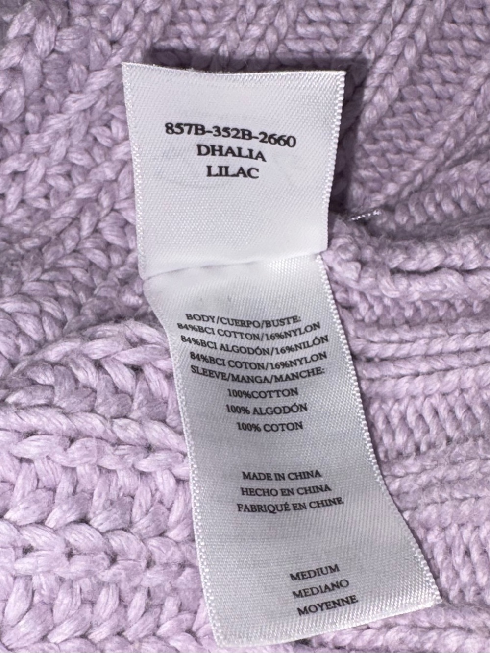 Rails Dhalia Lilac Eyelet Lace Knit Cropoed Crewneck Sweater - M - Picture 13 of 14